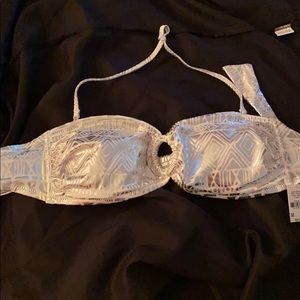 NWT NEW bikini top Victoria’s Secret silver white